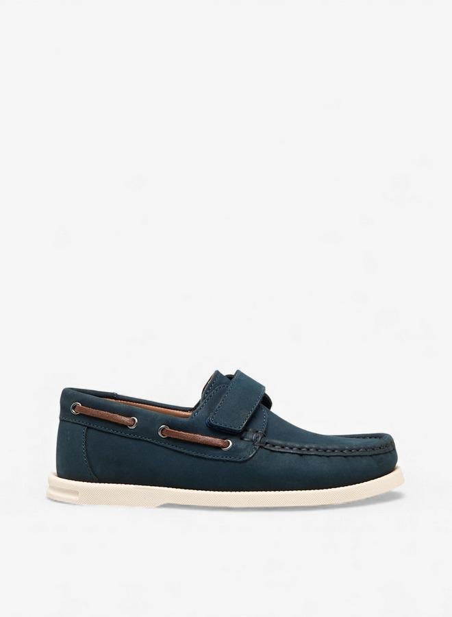 Mister Duchini Boys Hook & Loop Leather Moccasins Ramadan Collection - Image 1